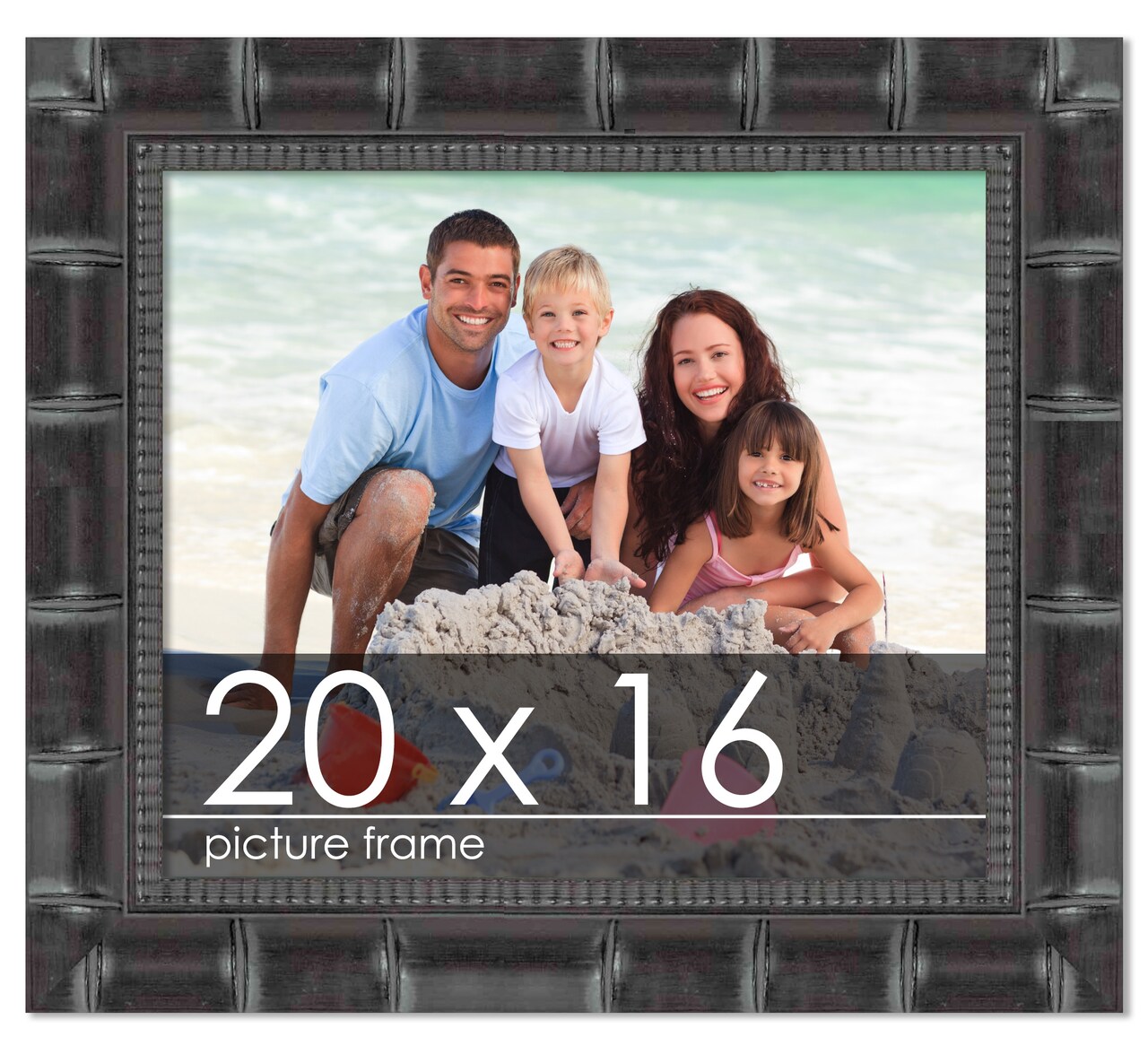 20x16 Wide Bamboo Picture Frame with UV-Resistant Acrylic & Acid Free Backing, Available in 4 Finishes - Brown, Black, Silver, and Natural